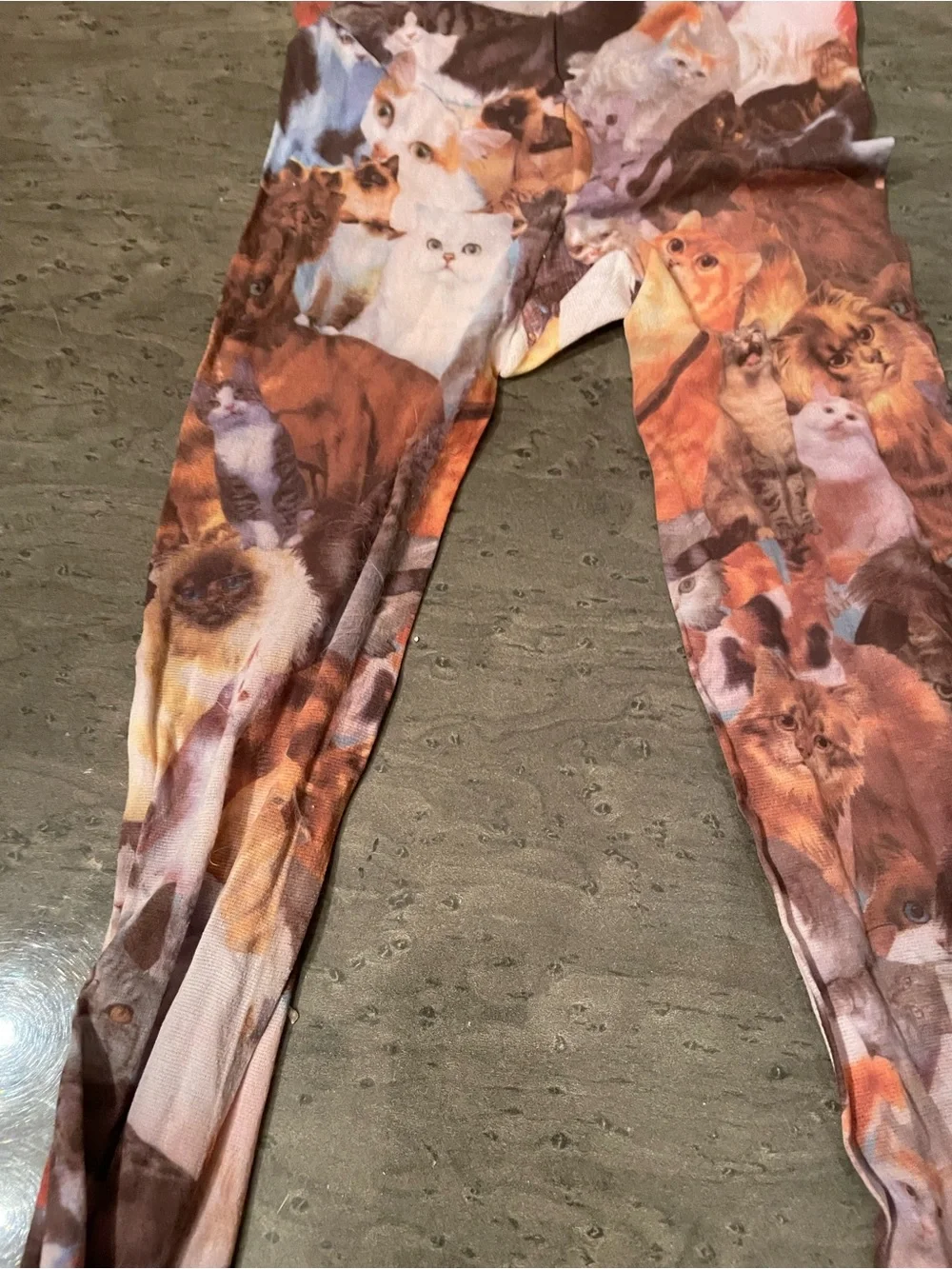 Women’s Cat Print Stretch stockings in various colors